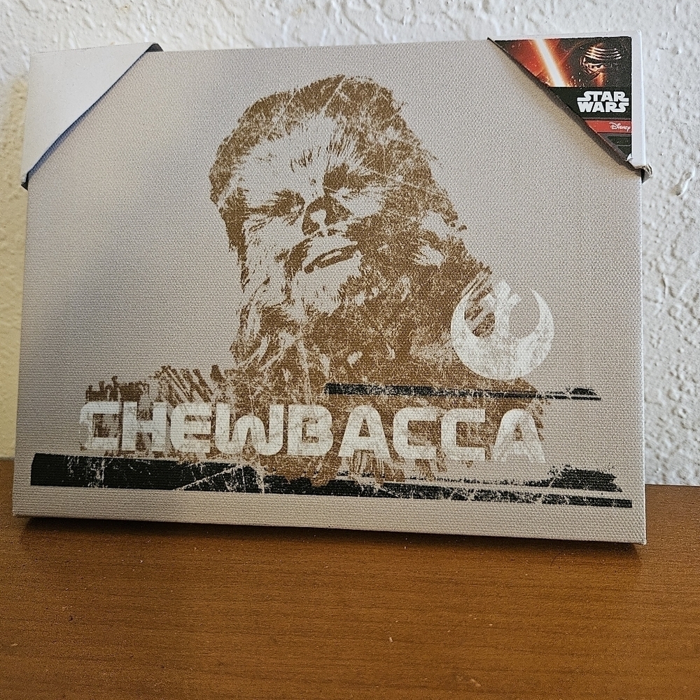 Chewbacca Star Wars Artwork Stretched Canvas on Wood Frame.